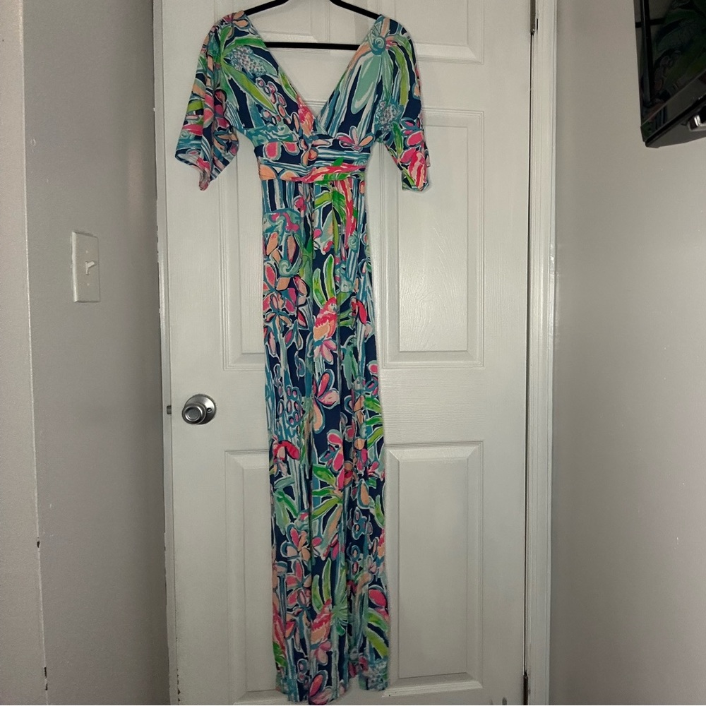 Lilly Pulitzer Pop Up Jungle Hoppin Parigi Maxi Dress XXS - Picture 2 of 5